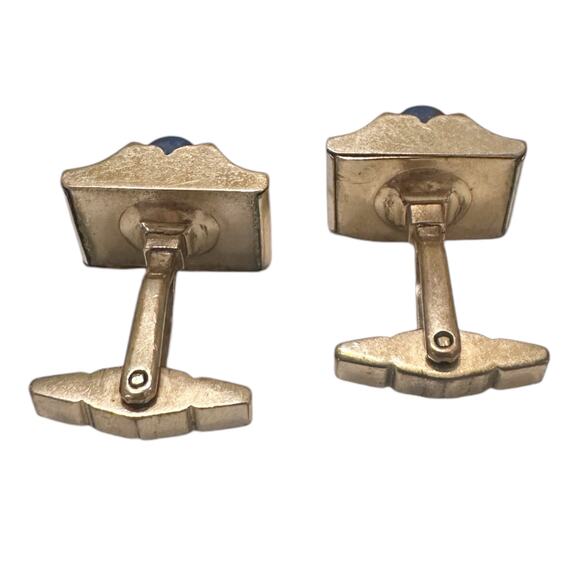 VTG Kreisler Craft Change-O-Color Rollisphere Cuff Links Red to Blue, Gold Tone - Picture 6 of 6